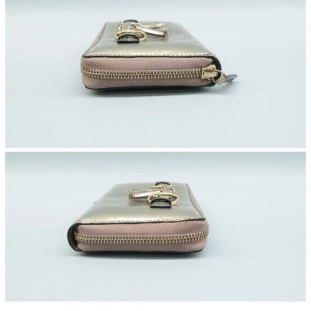 Authentic Gucci Champaigne Metallic Gold GG Tassel Zip Around Wallet - Picture 6 of 12